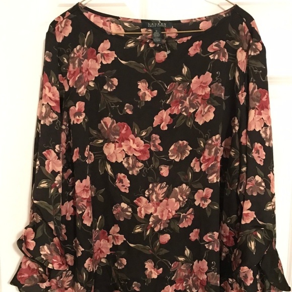 Lauren Ralph Lauren 3/4 sleeve floral top - Picture 1 of 3
